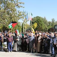 اجتماع دانشگاهیان دانشگاه فردوسی مشهد در حمایت از عملیات طوفان الاقصی